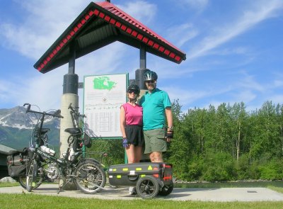 Terry and Dennis at the Trans Canada Trail Sign.